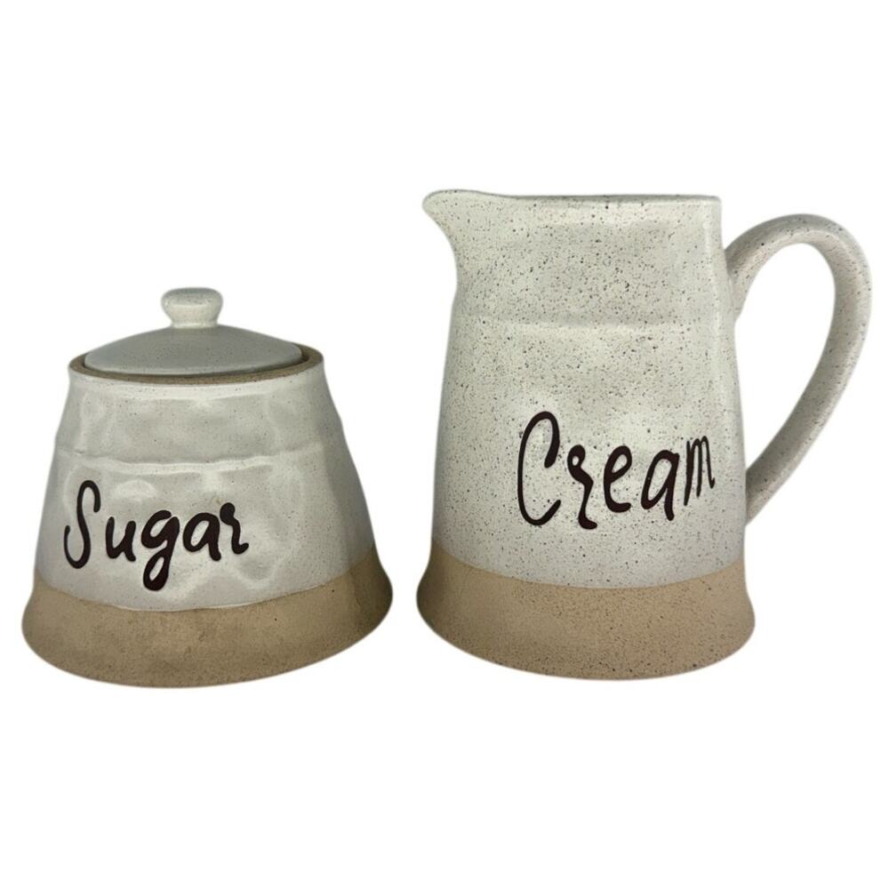 Pfaltzgraff Stoneware Sugar Bowl & Creamer Set Microwave Safe